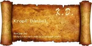 Kropf Dániel névjegykártya